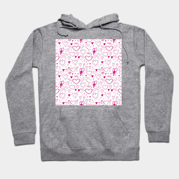 Cute Hearts Doodle Art Hoodie by labatchino